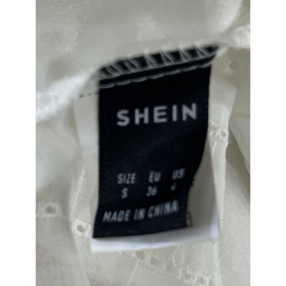 White Eyelet Jumpsuit With Side Zip S - Picture 2 of 3